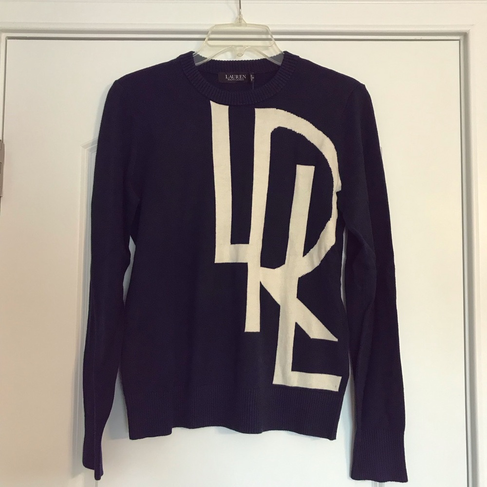 Lauren Ralph Lauren Navy and White Sweater
